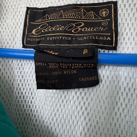 Vintage Eddie Bauer Gore-Tex Jacket Mens Small Teal Green Outdoor Anorak ✨ - Picture 13 of 14